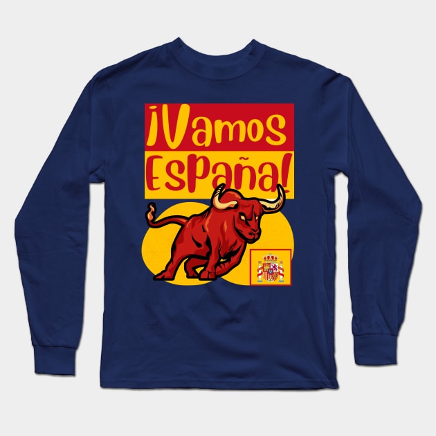 Vamos Espana World Cup Qatar 2022 Long Sleeve T-Shirt by Ashley-Bee